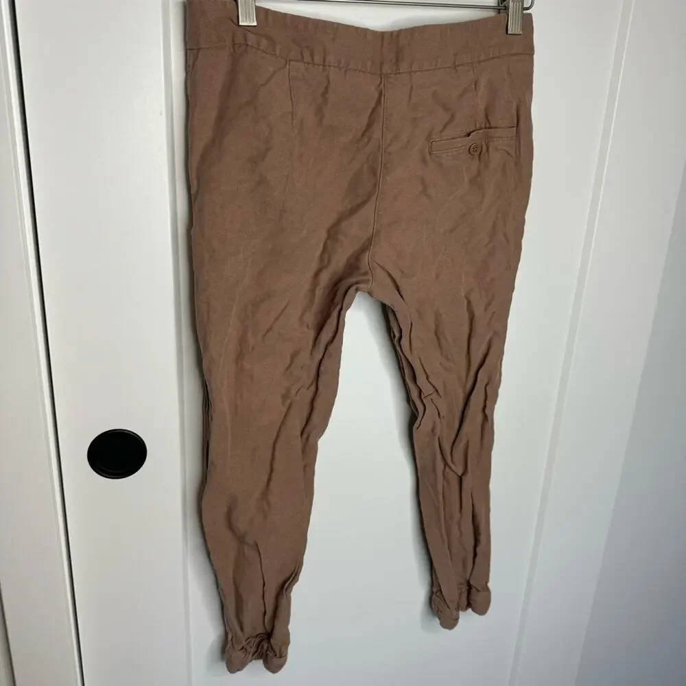 Aritzia Wilfred Allant Pink Cropped Cuff Linen Blend Pants Size 2